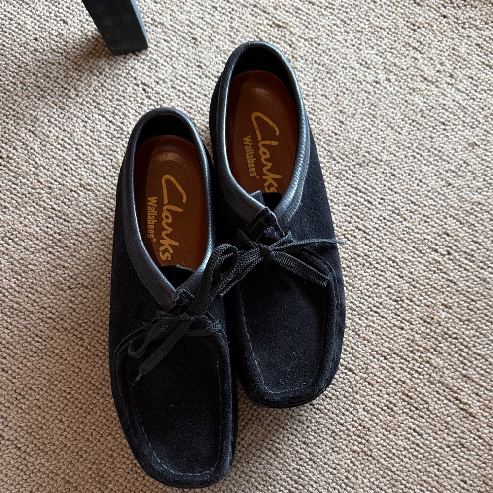 Vintage Clarks Wallabees Black Suede